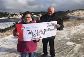 Cathy and John MacPherson are the second prize winners of a Jan. 7 Lotto Max draw, winning $533,748.
