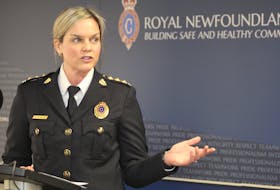 RNC Insp. Stephanie Legace speaks to members of the media about a Canada-wide warrant issued for the arrest of murder suspect Sheldon Hibbs, 26. Hibbs is accused of murdering 68-year-old Michael King last summer in St. John's before fleeing to Alberta.