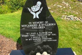 A monument to miscarried and stillborn children at the old St. Patrick's Parish Cemetery in Burin.