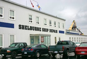 Rain drenched Shelburne Ship Repair late Wednesday afternoon as workers inside awaited word on which company would land the federal government's main shipbuilding contract.