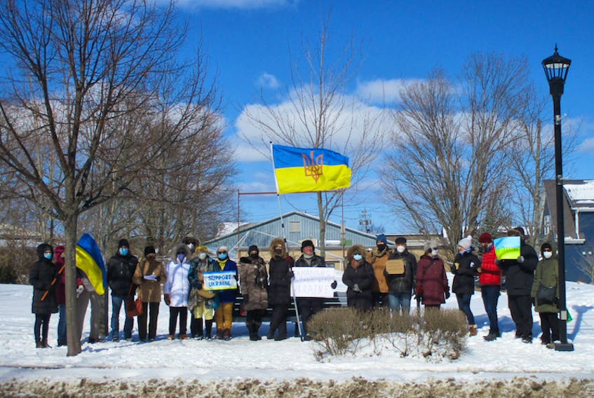 On March 5, protestors against the Ukrainian invasion turned out in downtown Wolfville.
WENDY ELLIOTT