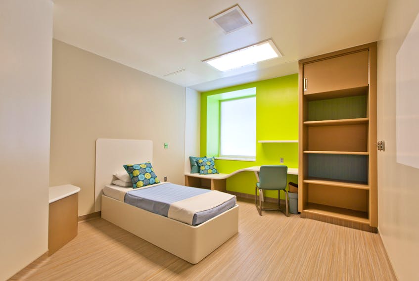 The IWK’s Garron Centre inpatient rooms serve as one inspiration and example of what the redesigned QEII Psychiatric Emergency Care Suites could look like. This transformation will only be possible with QEII Foundation donor support. 
PHOTO CREDIT: Contributed.
