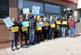 The North Shore group of the Canadian Council of Canadians met outside Cumberland-Colchester MP Dr. Stephen Ellis' Truro office on March 11.