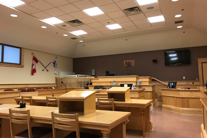 A Supreme Court of Newfoundland and Labrador courtroom in the Danny Williams Building in Corner Brook.