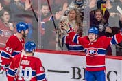 The crowd went wild after Montreal Canadiens right wing Cole Caufield (22) scored his second goal of the 2nd period during NHL action at the Bell Centre in Montreal on Tuesday, March 15, 2022.