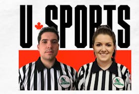 Jarrod MacAdam, left, and Natasha Perry have been selected to officiate in the 2022 U Sports Championships.