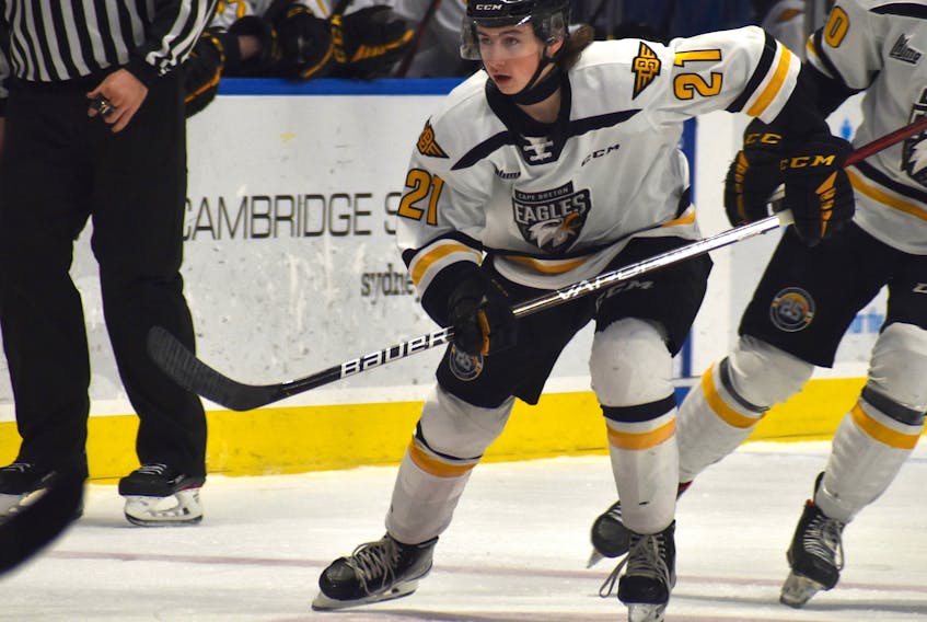 Cape Breton Eagles forward Cam Squires has had strong start to the second half of the Quebec Major Junior Hockey League season. The 16-year-old has been flying under the radar, having posted 13 points, including six goals, in 12 games since Feb. 11. JEREMY FRASER · CAPE BRETON POST