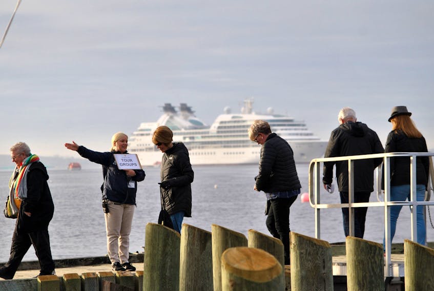 Passengers from the cruise ship MV Seabourn Quest disembark to spend the day in Shelburne during the ship’s port of call in 2019. KATHY JOHNSON
