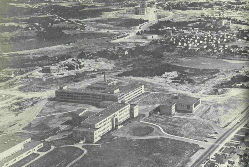 An aerial view of the Memorial University campus in St. John's. (Photo courtesy MUN Digital Archives Initiative.)