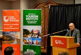 Cape Breton University president David Dingwall welcomes the federal government’s $2.24 million funding for the institution’s new Cape Breton Island Tourism Training Network. The initiative was announced Thursday at CBU’s Beaton Institute. DAVID JALA/CAPE BRETON POST