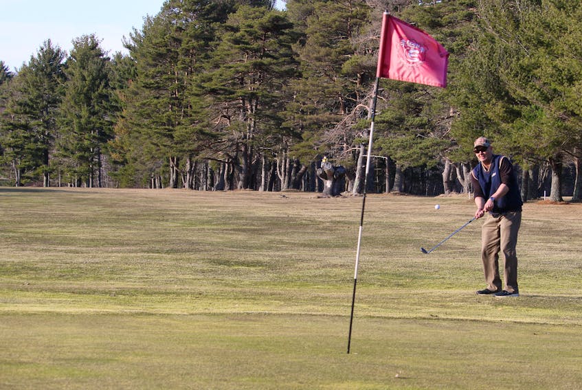 Duff Bishop was one of the golfers who visited Eden Golf and Country Club in West Paradise on March 18 for their first rounds of golf of the season.