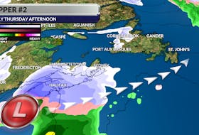 A fast-moving low will bring snow to much of Atlantic Canada. -WSI