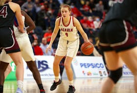Jayda Veinot of the Acadia Axewomen was named AUS championship most vaulable player after scoring 23 of her game-high 34 points in the second half. - NICK PEARCE / ATLANTIC UNIVERSITY SPORT