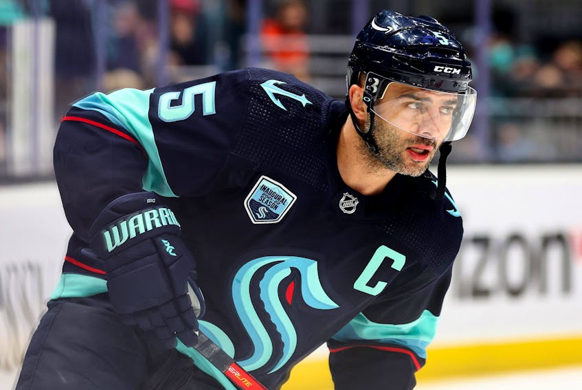 The Maple Leafs acquired defenceman Mark Giordano from the Seattle Kraken in a trade on Sunday, Marhc 20, 2022.