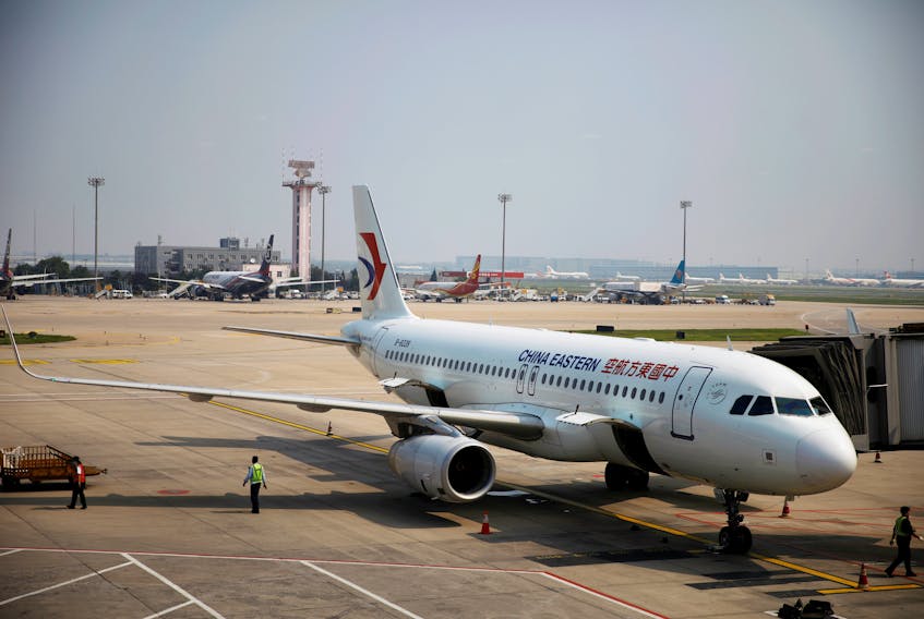 A China Eastern Airlines aircraft is seen at the Beijing Capital International Airport in Beijing on July 22, 2020.