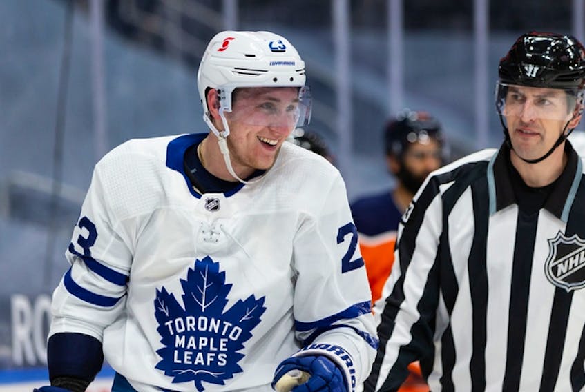 The Maple Leafs sent defenceman Travis Dermott to the Vancouver Canucks on Sunday. 