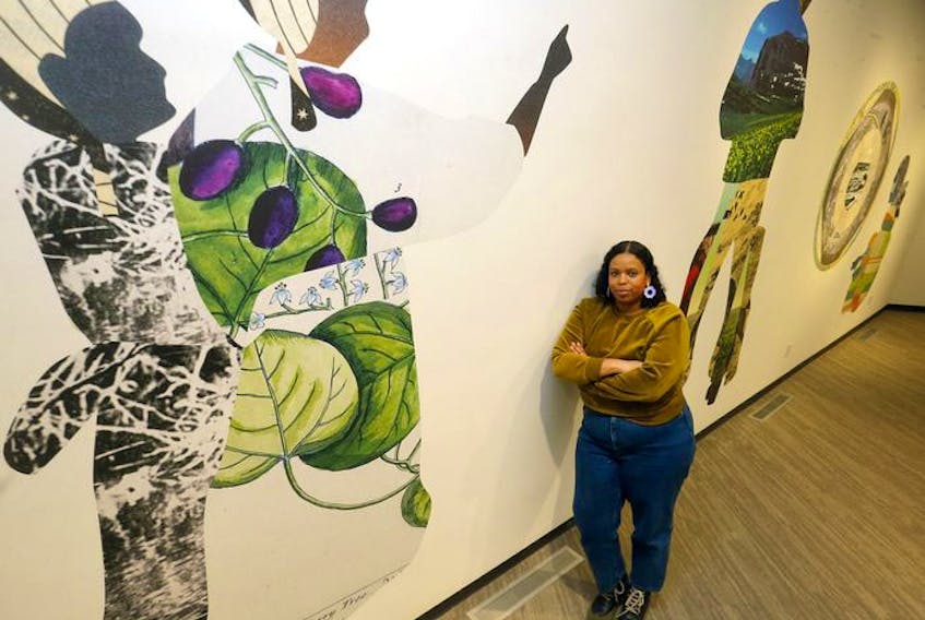  Artist Anna Binta Diallo and her work in The Further Apart Things Seem exhibit at Contemporary Calgary in Calgary. Darren Makowichuk/Postmedia