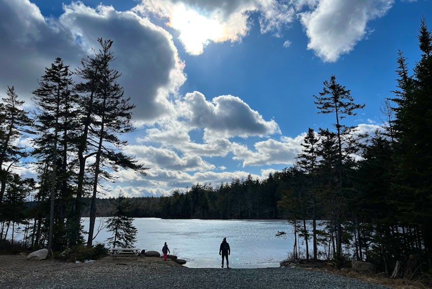The beautiful view of Flat Lake when you round the corner at the end of the road on Vernon’s Trails in Hammonds Plains is worth the hike. Contributed photo