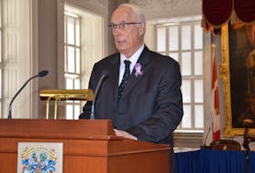 Pat Dunn, minister responsible for the Office of Equity and Anti-Racism Initiatives, talks about the Act to Dismantle Racism and Hate at the Nova Scotia legislature Thursday, March 24, 2022.