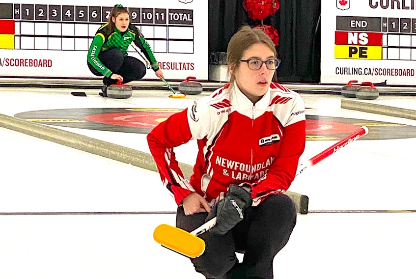 Newfoundland and Labrador skip Mackenzie Mitchell and her rink will start their chase for a national championship on Friday at the 2022 New Holland Canadian Under-21 Curling Championships being held in Stratford, Ont. Curling Canada/Facebook 