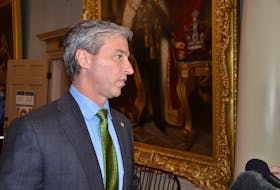 Premier Tim Houston speaks to media at Province House in Halifax on Friday, March 25, 2022.