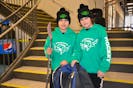 Barry Brooks, left, and Owen Leblanc, both nine years old from Sipekne'katik First Nation, are attending the Wally Bernard Memorial Native Youth hockey tournament for the second time. Their team won 6-2 against Eskasoni on Thursday, and Leblanc said he scored two goals in the game. ARDELLE REYNOLDS/CAPE BRETON POST