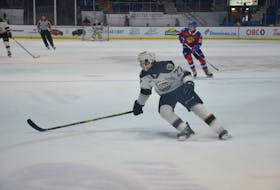 Charlottetown Islanders forward Michael Horth follows the play during a recent Quebec Major Junior Hockey League game against the Moncton Wildcats at Eastlink Centre. Horth scored two goals in the Islanders' 7-3 home-ice win over the Cape Breton Eagles on March 26.