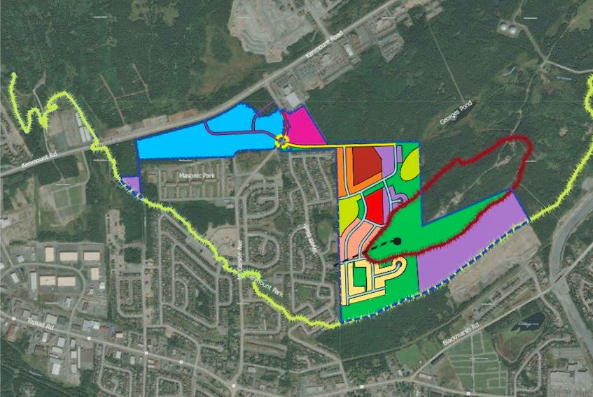 This 224-acre parcel of land in Mount Pearl is in the process of being developed, which would make it the largest development in the history of the city.