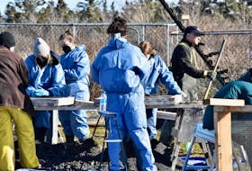 A March 26 RCMP operation to sift through rubble and debris at the site of a March 17 fatal fire took place in Pinkney's Point, Yarmouth County. This was part of a process to collect evidence as part of an ongoing investigation. TINA COMEAU PHOTO
