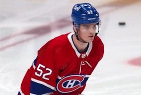 Halifax's Justin Barron made his Montreal Canadiens debut on Sunday against the New Jersey Devils.