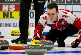 Newfoundland and Labrador skip Nathan Young and his team have proven to be one of the top teams in the men’s bracket of the 2022 New Holland Canadian Under-21 Curling Championships being held this week in Stratford, Ont. Andrew Denny/Curling Canada 