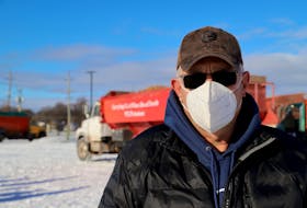 John Visser, chair of the P.E.I. Potato Board, took part in a rally in support of Island potato farmers in December 2021. 
