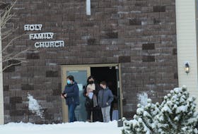 Parishioners leave Holy Family Church on St. Thomas Line in Paradise in early February when a final mass was celebrated. On its website, the parish says, "The parishioners of Holy Family send our sympathies to the parish of St. Edward's, Kelligrews over the closure and loss of their church. We understand your pain." Catholic parishes are in upheaval over the Roman Catholic Archdiocese of St. John's restructuring.