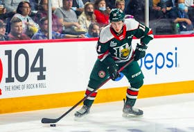 Halifax Mooseheads leading scorer Jordan Dumais looks to make a pass during a QMJHL game at the Scotiabank Centre this season. - QMJHL