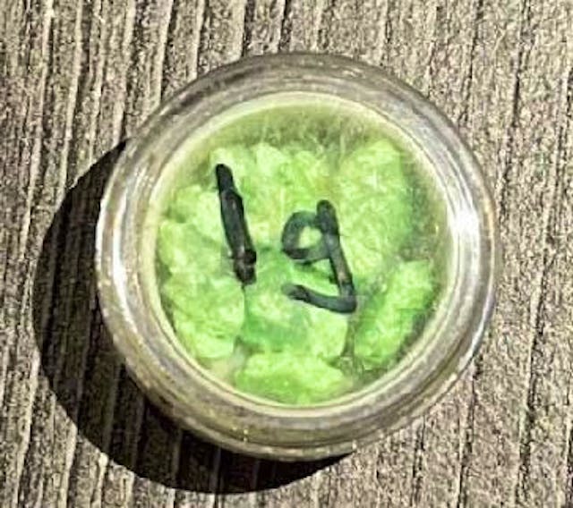 A green crystal-like substance seized by police during a Kensington traffic stop is confirmed to be fentanyl, RCMP said.