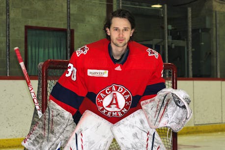 Max Paddock up to the challenge of backstopping Acadia Axemen at University Cup