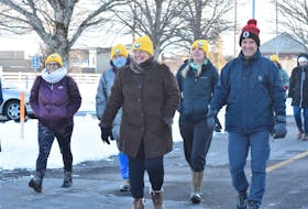 Some teams participating in the Coldest Night of the Year fundraising walk in Yarmouth did the walk together in groups on Feb. 26, while other teams did their walks during the week leading up to the event. TINA COMEAU 
