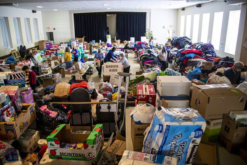 Ottawa's Ukrainian Orthodox Hall was filled to the brim with donations on Saturday.