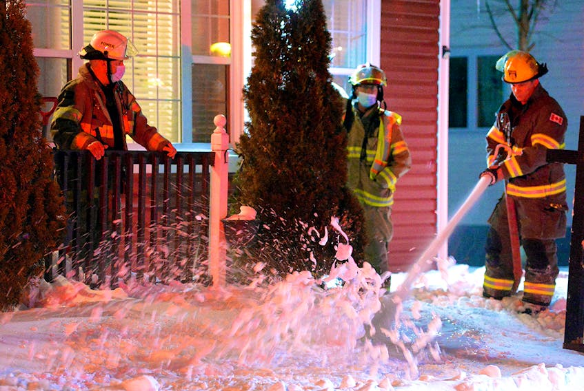 Firefighters were called to an alleged firebombing in St. John's late Sunday night. Keith Gosse/The Telegram