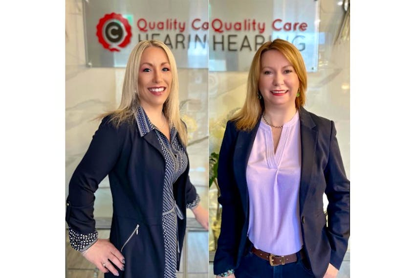 Quality Care Hearing owners Krista Hearn (Licensed Hearing Instrument Practitioner) and Anne Marie Murphy (Office Manager) look forward to welcoming patients to their clinic. PHOTO CREDIT: Contributed.