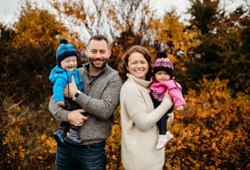 Chris and Karyn Laporte with their twin children, Clifford and Eloise. Karyn is due back to work in April from maternity leave, but she has yet to secure childcare. She’s not alone, as many other St. John’s-area parents are calling it a crisis. - Contributed