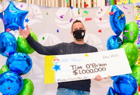 Tim O'Brien of Middle Sackville claimed a big prize from Atlantic Lottery in December.