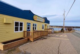 The building that once housed the All Aboard Restaurant in Chéticamp has recently undergone some renovations. The edifice, located on the Cabot Trail roadside, now resembles the Ukrainian flag. CONTRIBUTED