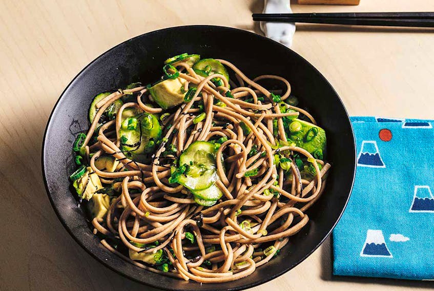 Really pretty soba with cucumber and avocado from That Noodle Life.