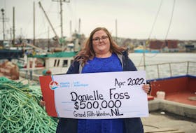 Danielle Foss of Grand Falls-Windsor won $500,000 from an April 1 Lotto Max draw and plans to use her winnings to purchase a home for her family. 