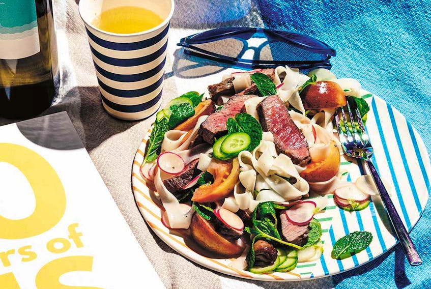 Steak and heirloom tomato noodle salad from That Noodle Life.