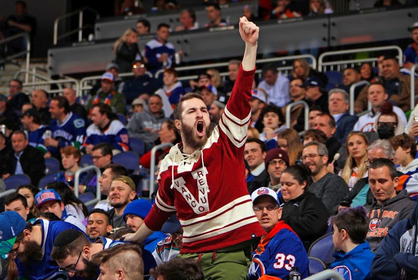 Don’t tell this Canucks fan his team isn’t up to the challenge of its long-shot bid to make the playoffs, even if the fans around him in ‘enemy territory’ in Elmont, N.Y., at an early March Canucks-Islanders game would rather he keep his feelings to himself.