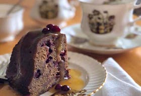 Steamed partridgeberry pudding featured in "Food Culture Place: Stories, traditions, and recipes of Newfoundland."