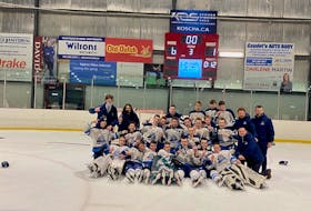 The Eastern Express won back-to-back championships in the P.E.I. Major Under-15 AAA Hockey League on April 17. The Express defeated the Prince County Warriors 6-1 to sweep the best-of-five final. 