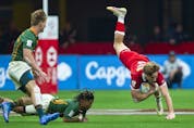  Canada plays South Africa in the HSBC World rugby Sevens Series at BC Place Stadium in Vancouver, BC Saturday, April 16, 2022.